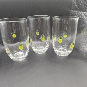 3~Anthropologie Penelope Pineapple Bar Ware / High Ball / Drink Glasses EUC